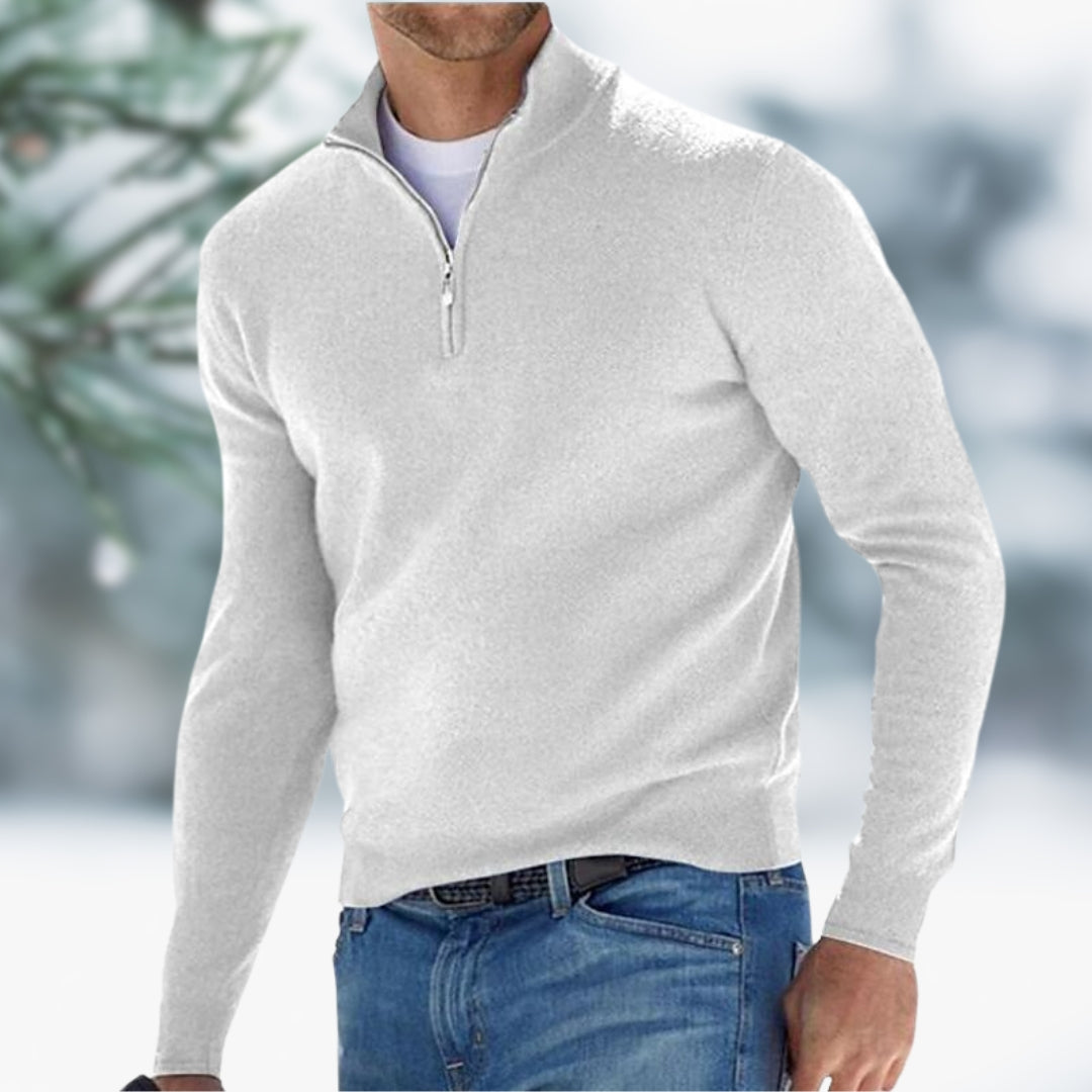 Alain™ - Pull Homme Maille Fine avec Quart de Zip