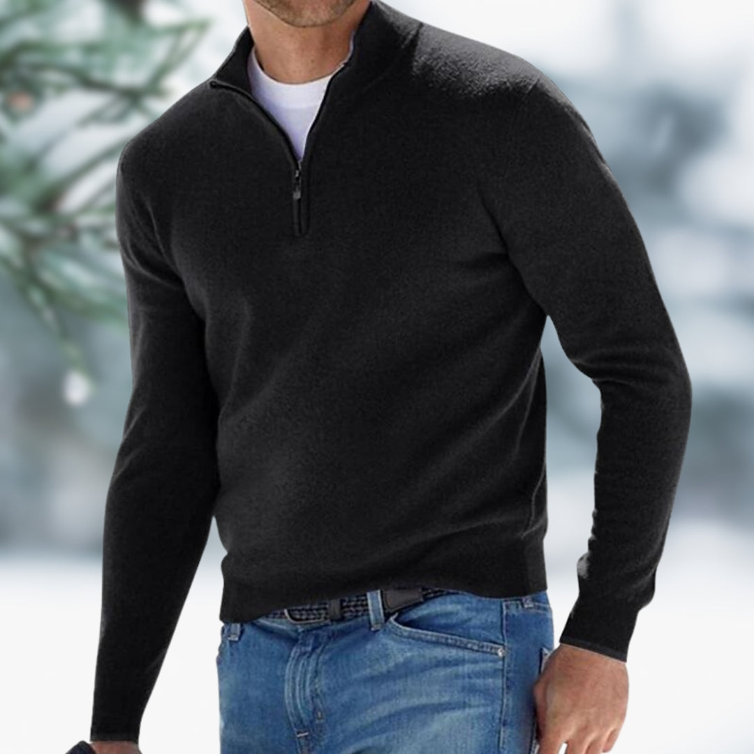 Alain™ - Pull Homme Maille Fine avec Quart de Zip