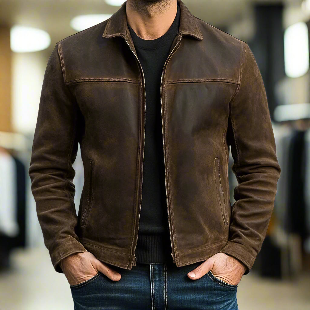 Gabin™ – Veste en cuir haut de gamme avec fermeture éclair