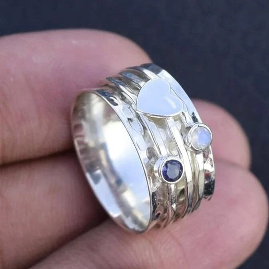 Bague Spinner en Forme de Cœur