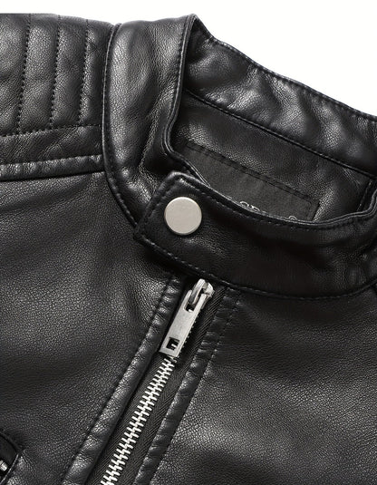 Romain™ – La Veste Biker en Cuir PU pour Hommes Intrépides