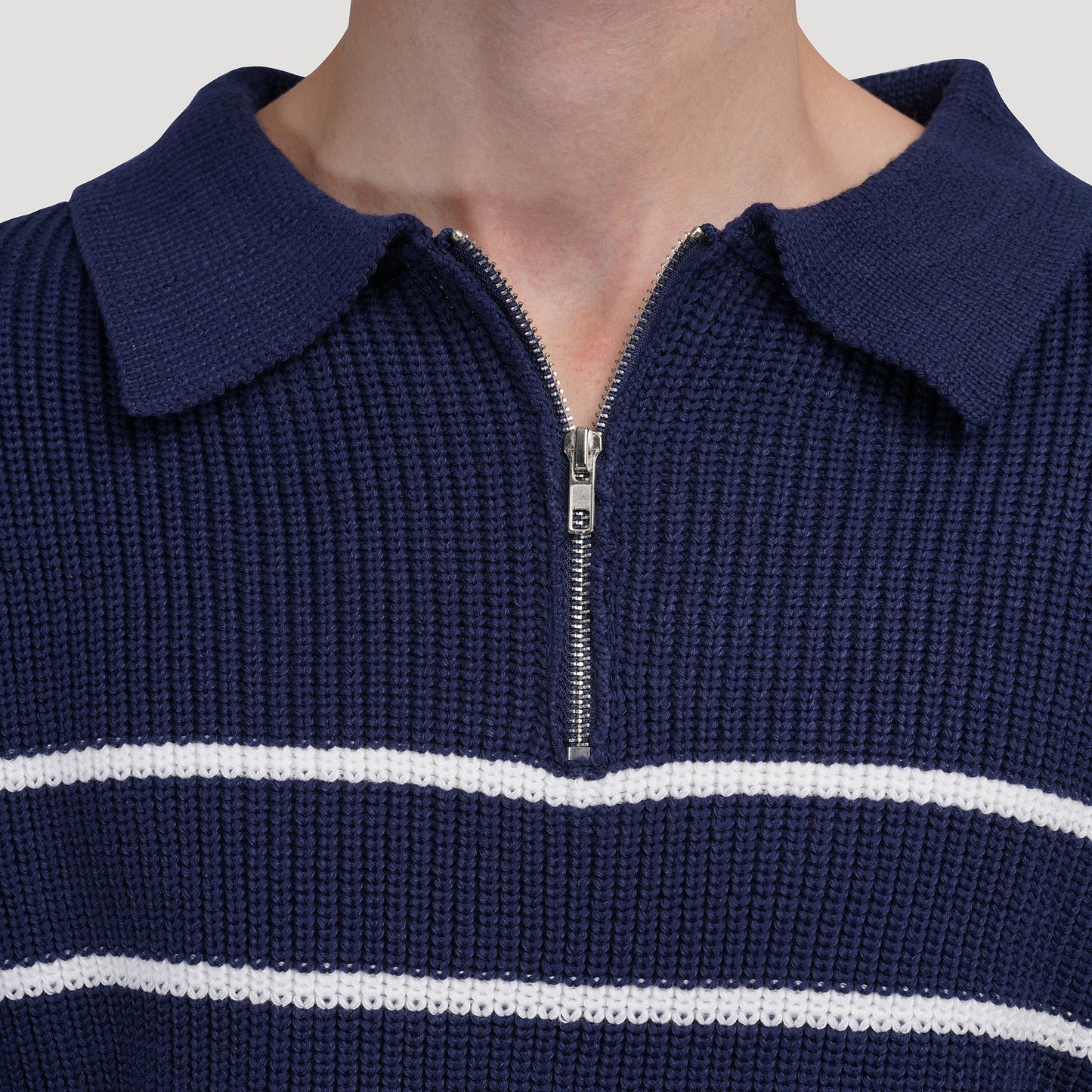 Pull en tricot à demi-zip ANYANG