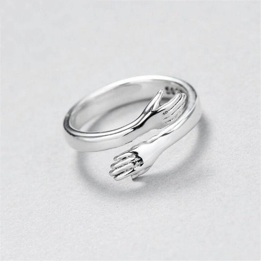 Bague Ajustable Hug en Argent