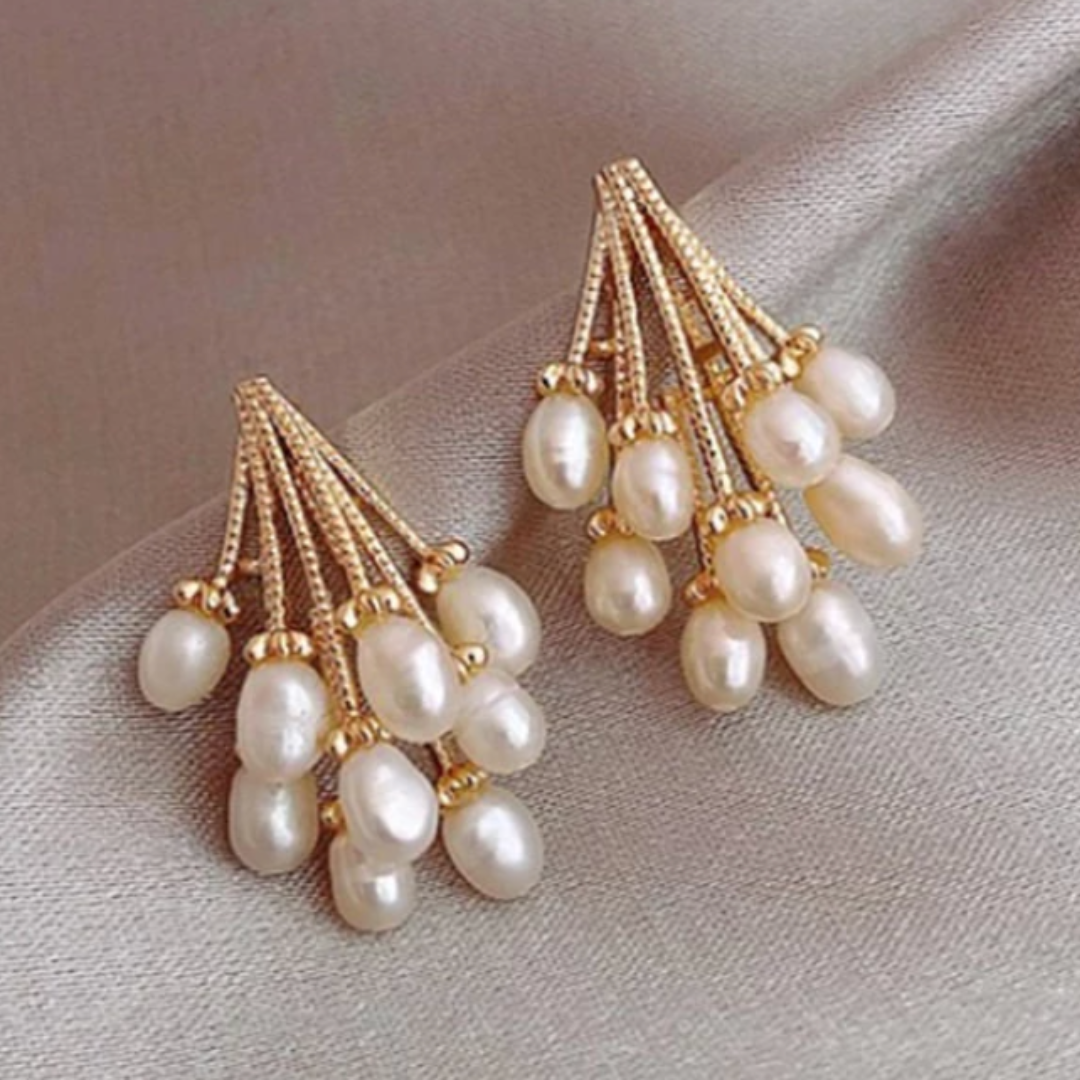 Boucles d'oreilles perles en grappe