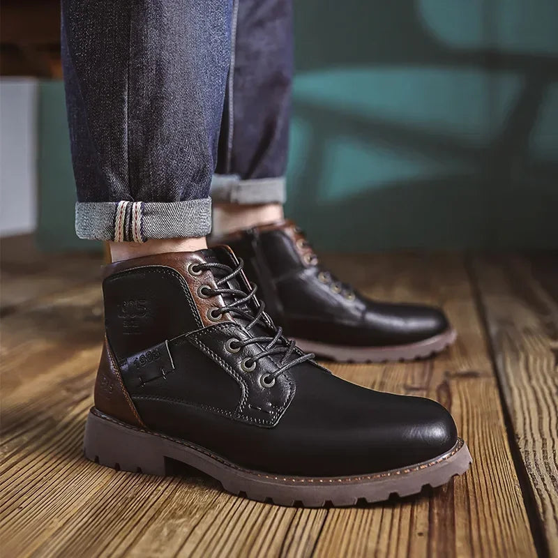 Michel™ - bottes décontractées en cuir de style britannique pour hommes