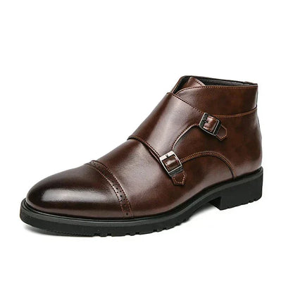 Alain™ - bottines double monk en cuir avec lanières