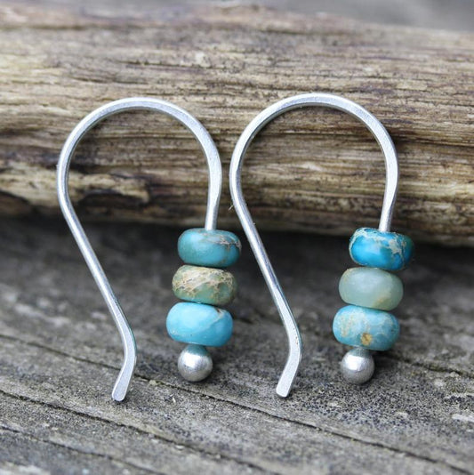 Boucles d'Oreilles avec Perles Turquoise