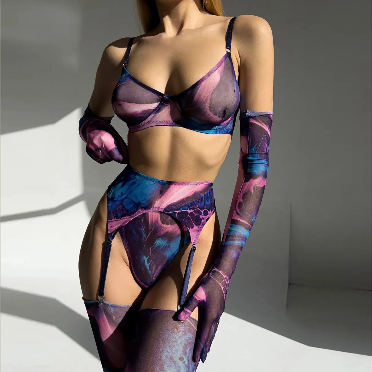 Alexandra™ - Ensemble de lingerie 5 pièces Tie Dye