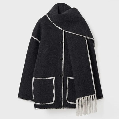 Eugénie - Veste châle à franges chic et élégante