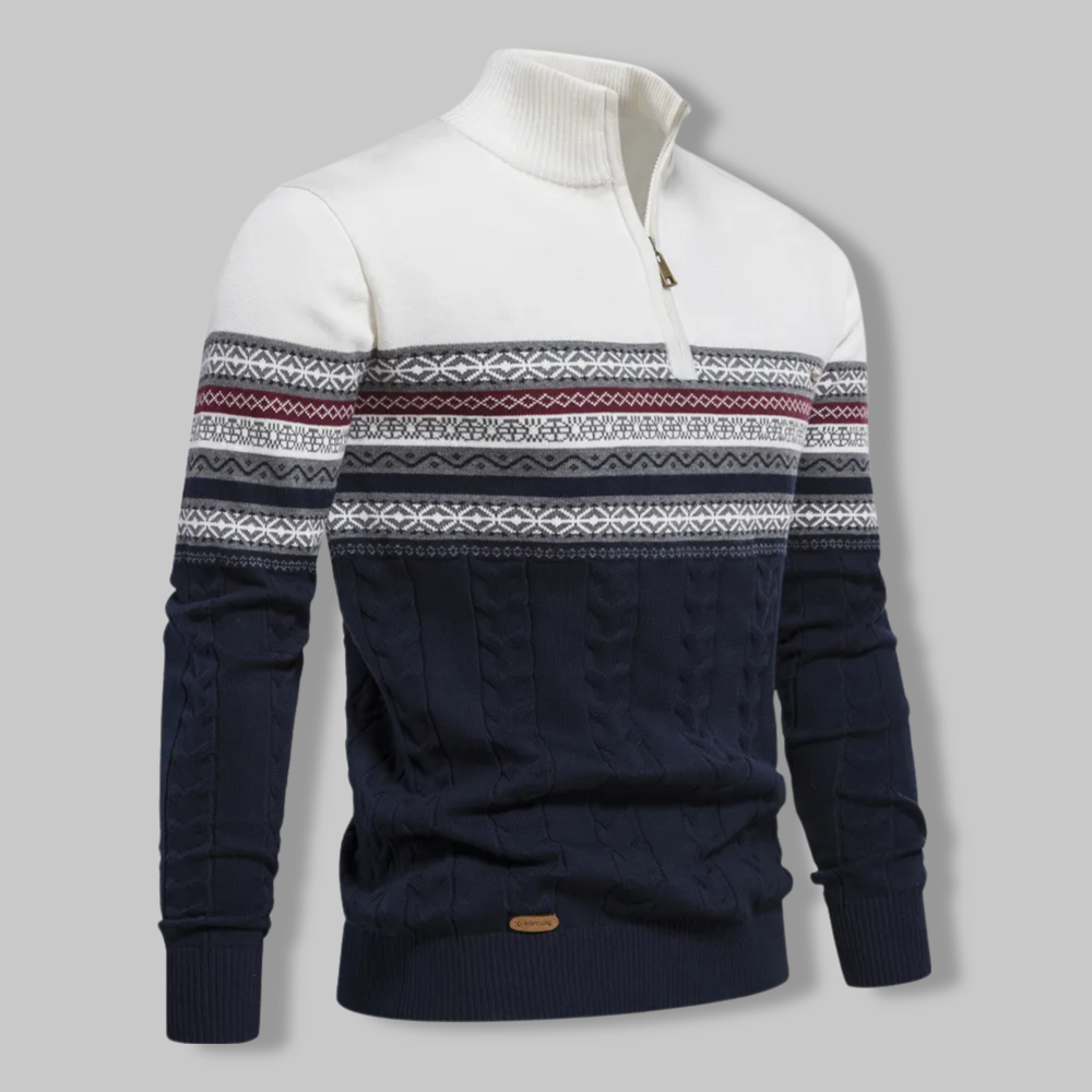 Alpina™ - Pull en coton à col zippé