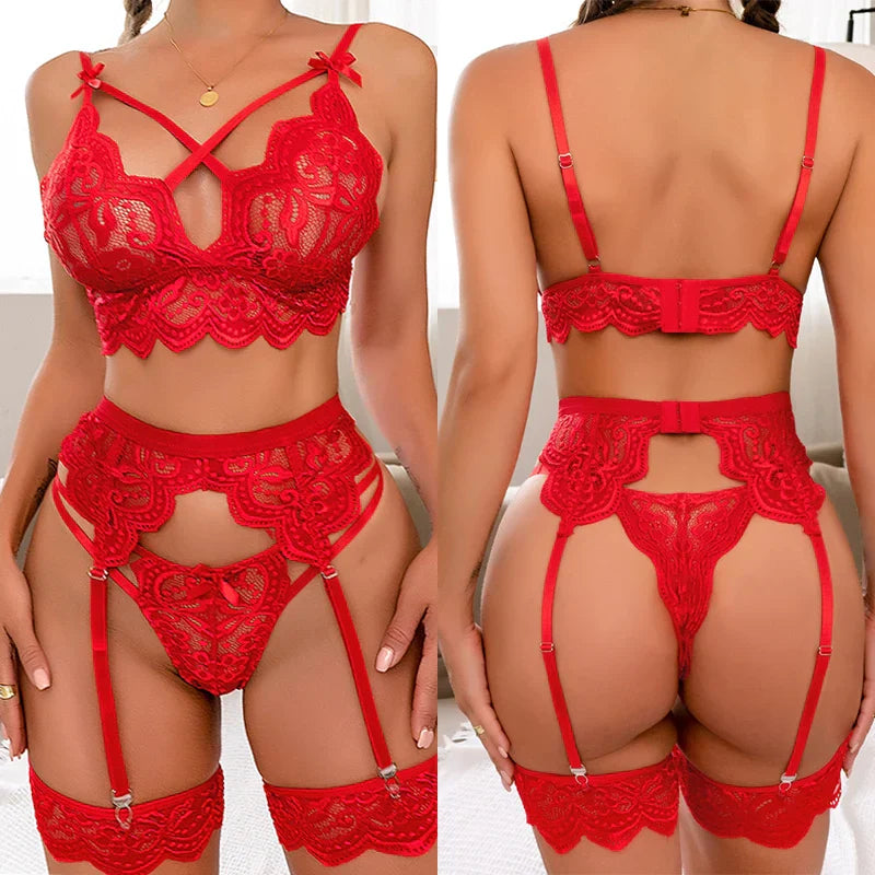 Eva™ - Ensemble de lingerie française 3 pièces