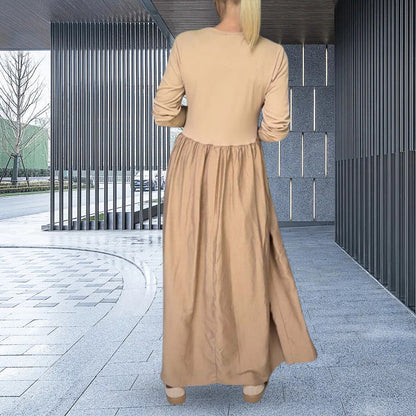 Beatrice-Clémence™ | Robe Midi en Maille à Manches Longues